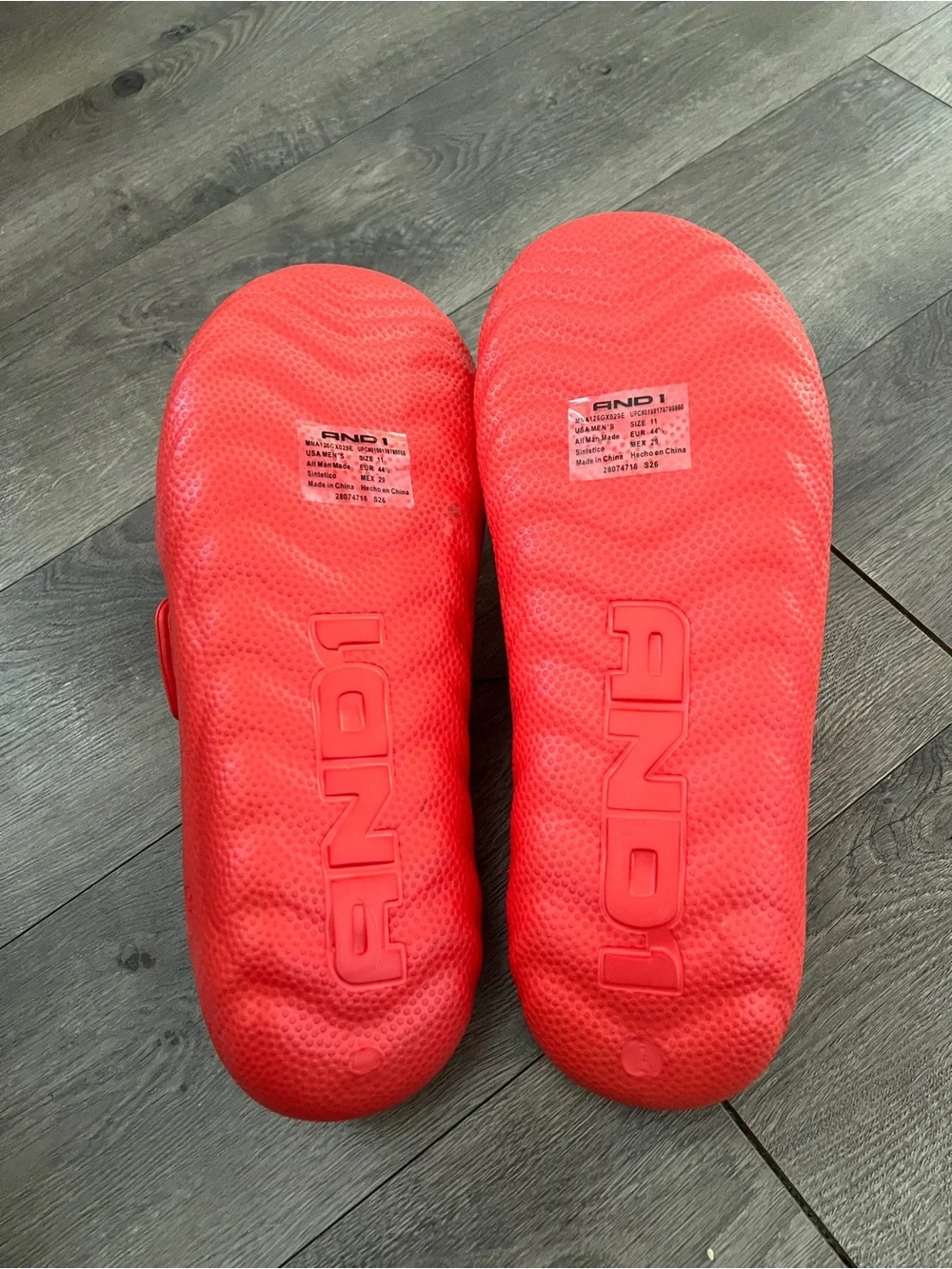 And1 Red Slides Size 11 New